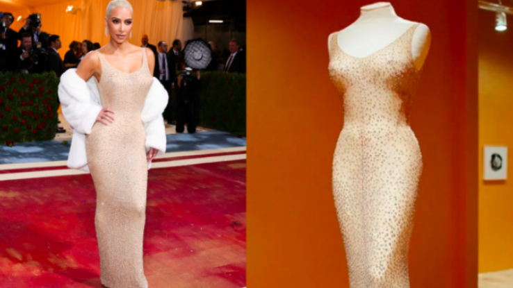 Así quedó el vestido de Marilyn Monroe después de que Kim Kardashian lo  usara en la MET Gala