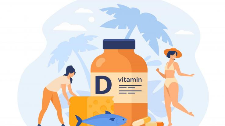 Dibujo de suplemento de Vitamina D gigante