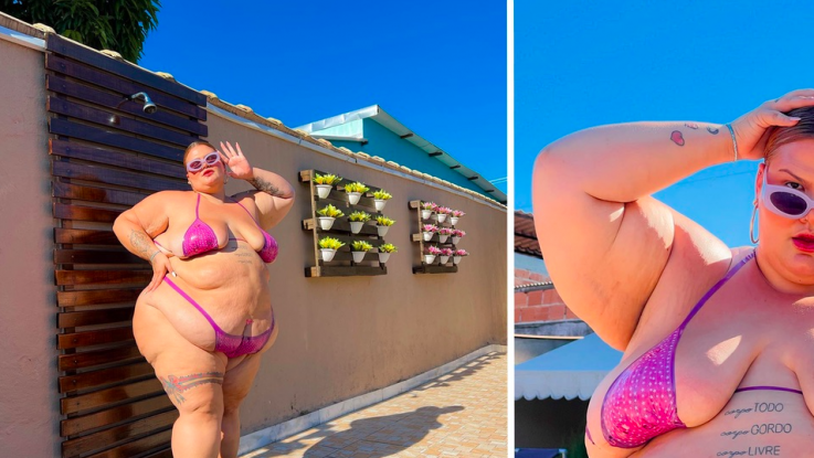 "El estándar de belleza es ser feliz": Modelo de talla grande luce orgullosa su cuerpo en bikini